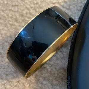 Beautiful wide J. Crew Gold and Black Resin and metal bangle